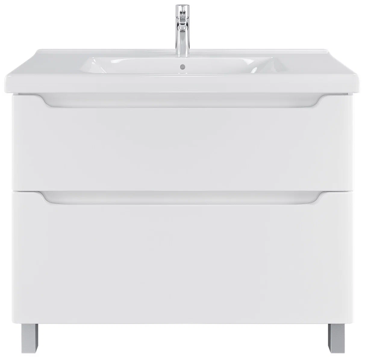 Тумба напольная SanStar Lanciano 100 с раковиной Гармония 100, белая