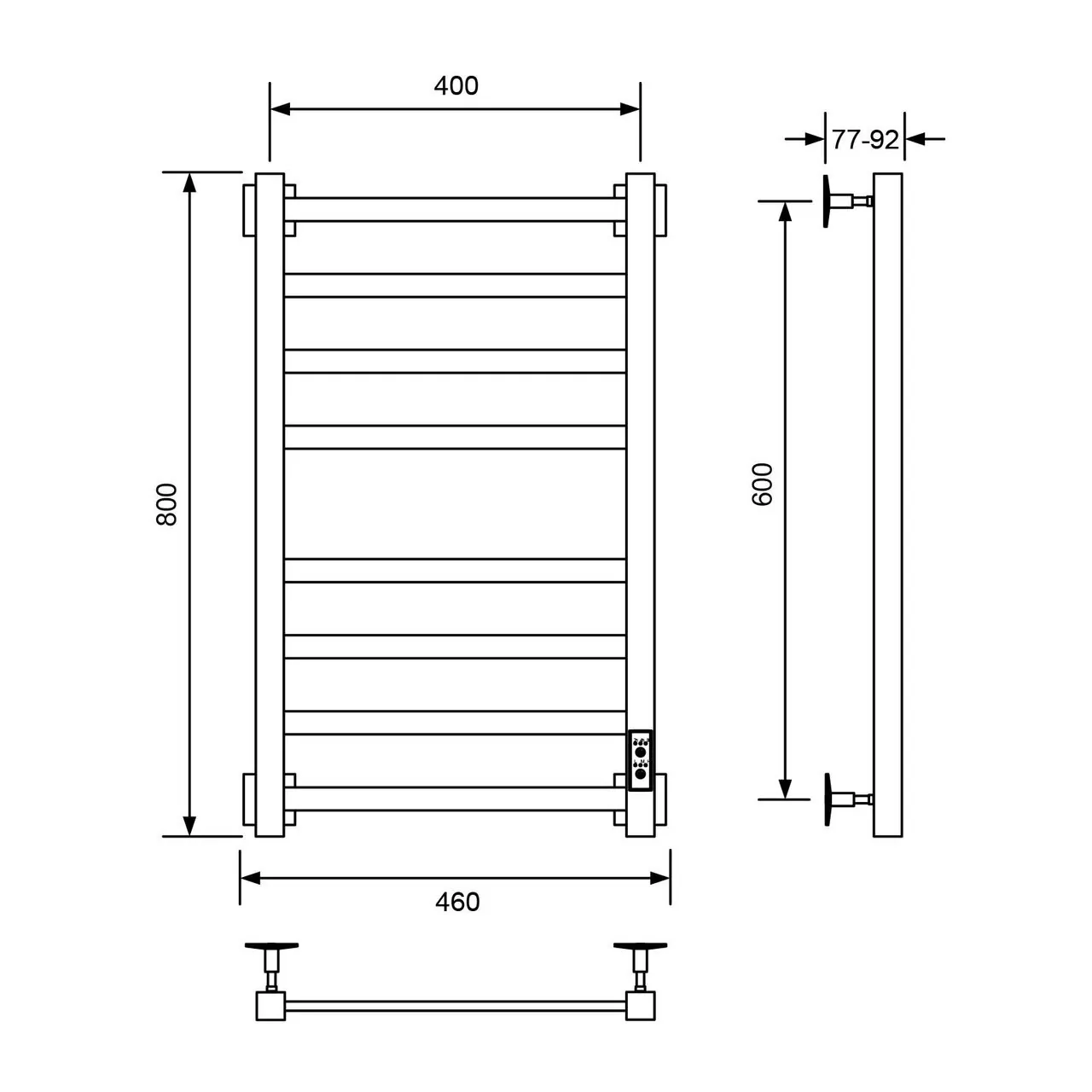 Полотенцесушитель электрический Veconi Barro-A B8040CH-A 400х800, хром