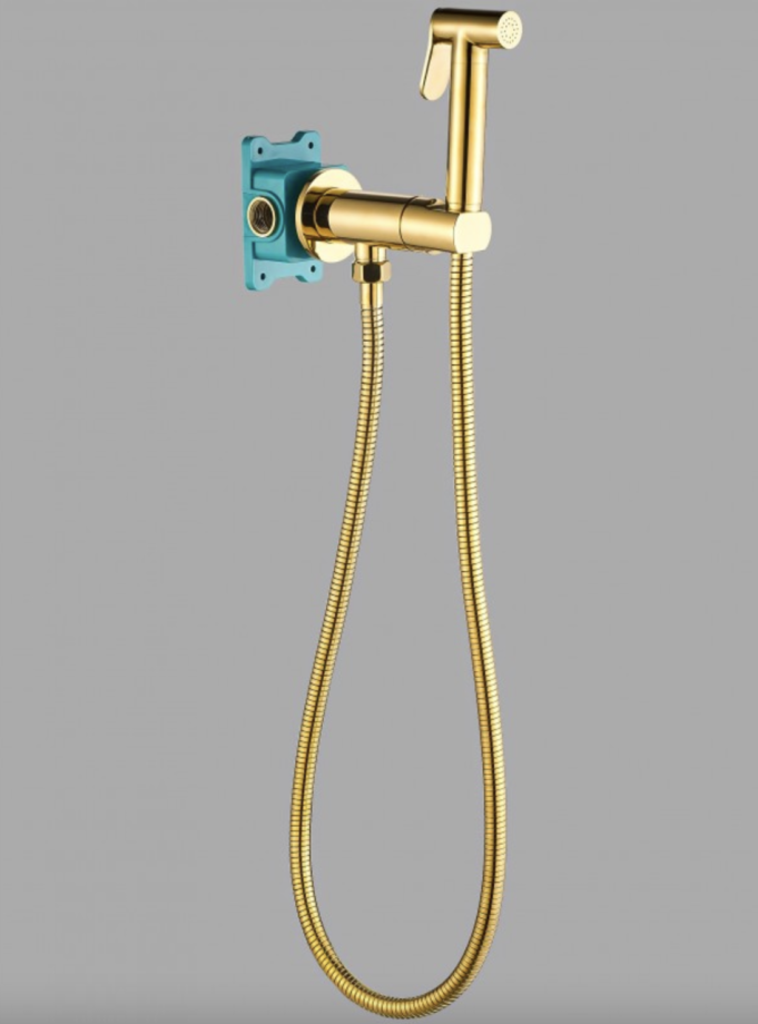Смеситель с гигиеническим душем ALMAes Agata AL-877-08 золото