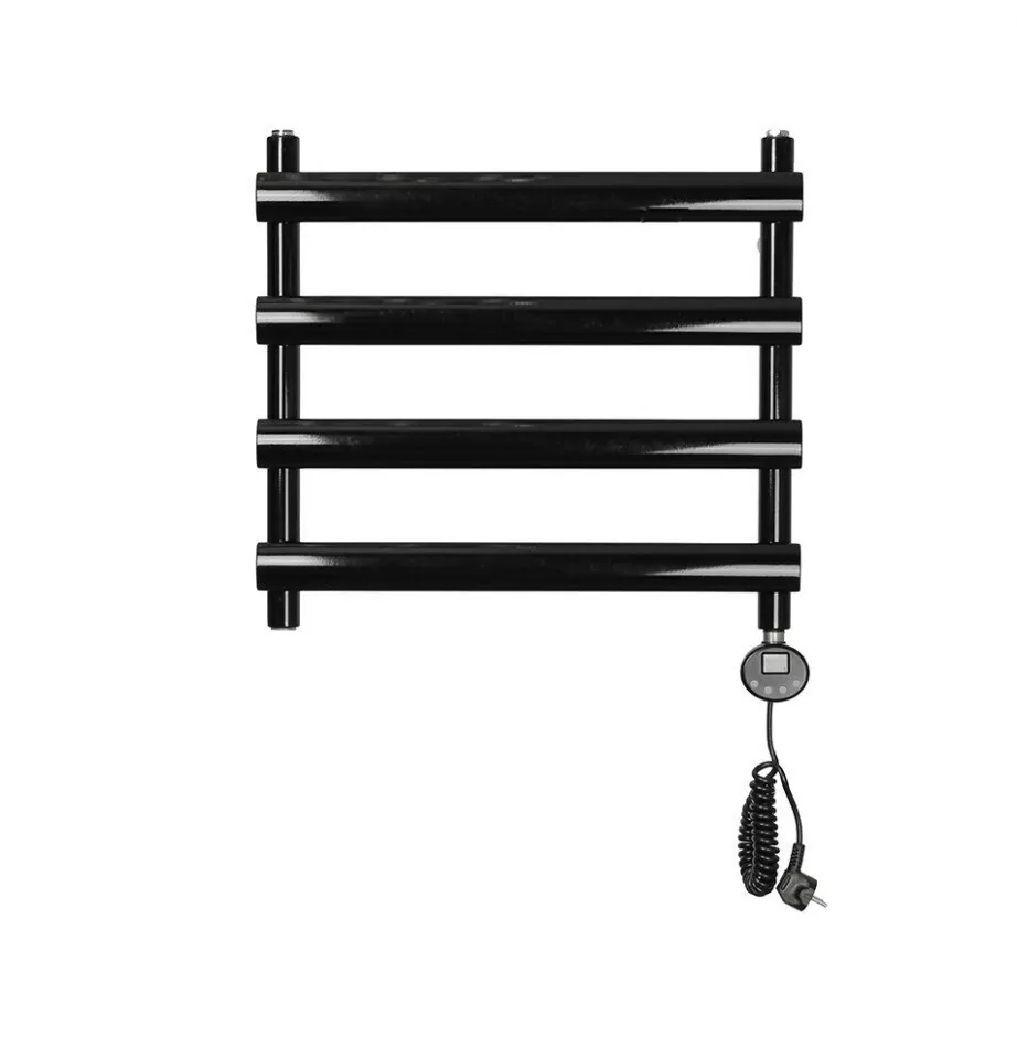 Полотенцесушитель электрический Domoterm Альфа П4 500х496 ER правый, черный матовый