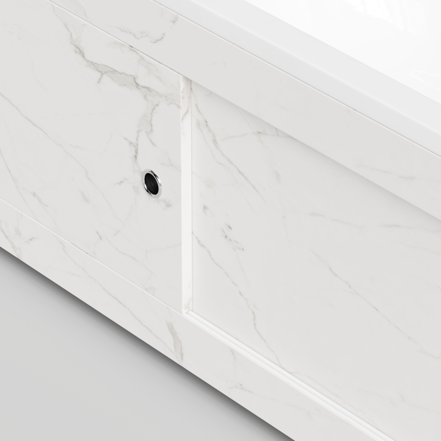 Экран под ванну Vod-ok Купе 180 раздвижной Мрамор Белый натур милк