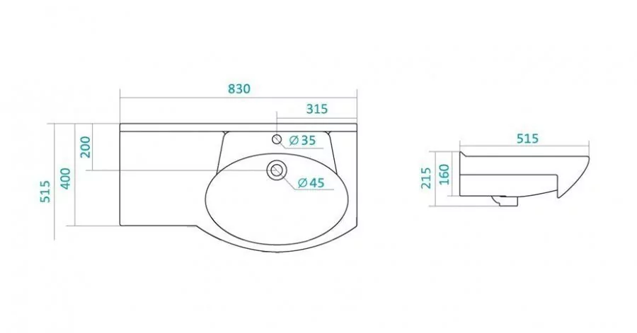Тумба напольная Style Line Эко Стандарт №25 L 82 с раковиной Коралл 82, белая
