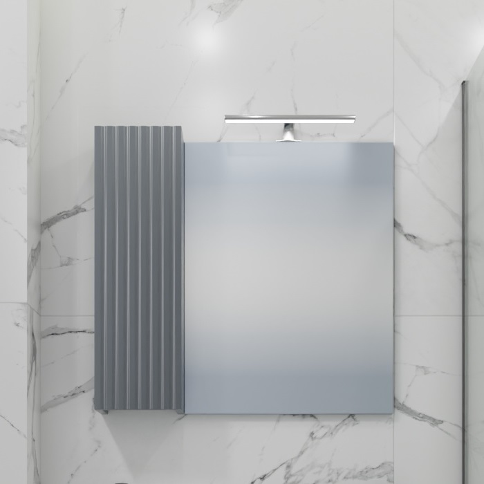 Зеркало-шкаф Санта Юпитер 70 L свет, графит матовый