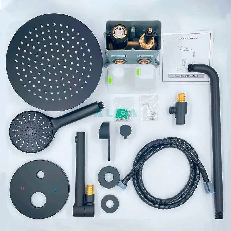 Душевой комплект ALMAes Ruver TVZ-8830 черный матовый