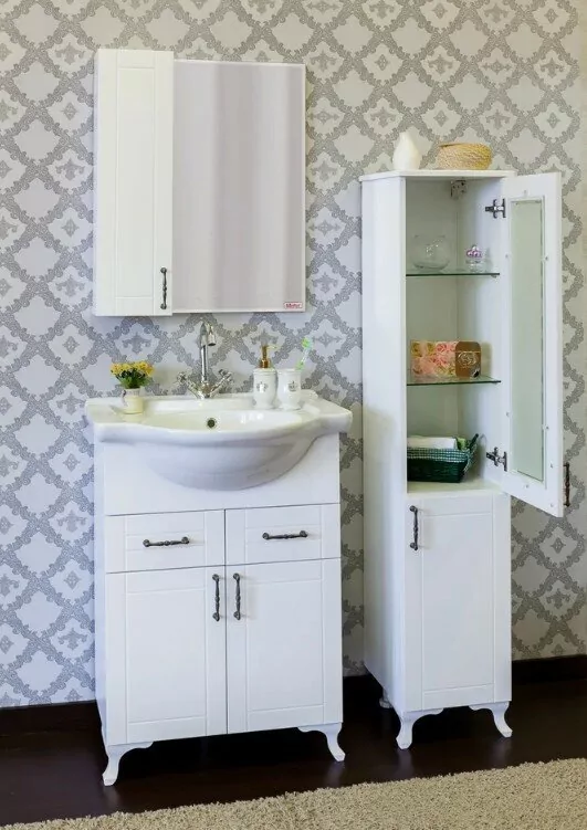 Пенал Sanflor Глория 30 R напольный, белый матовый