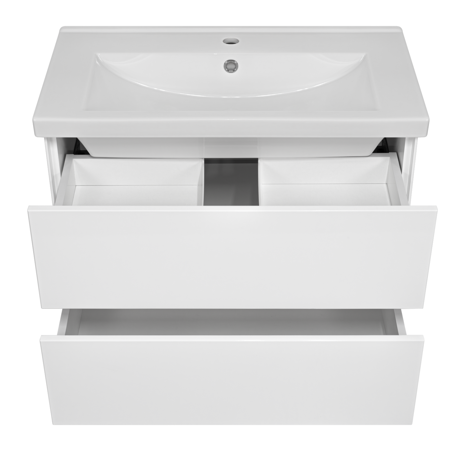 Тумба с раковиной Misty Твист 80 подвесная (белая)