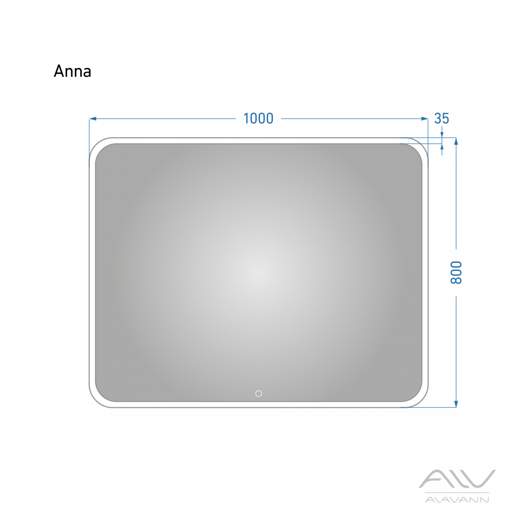 Зеркало Alavann Anna 100 свет, сенсор, белый