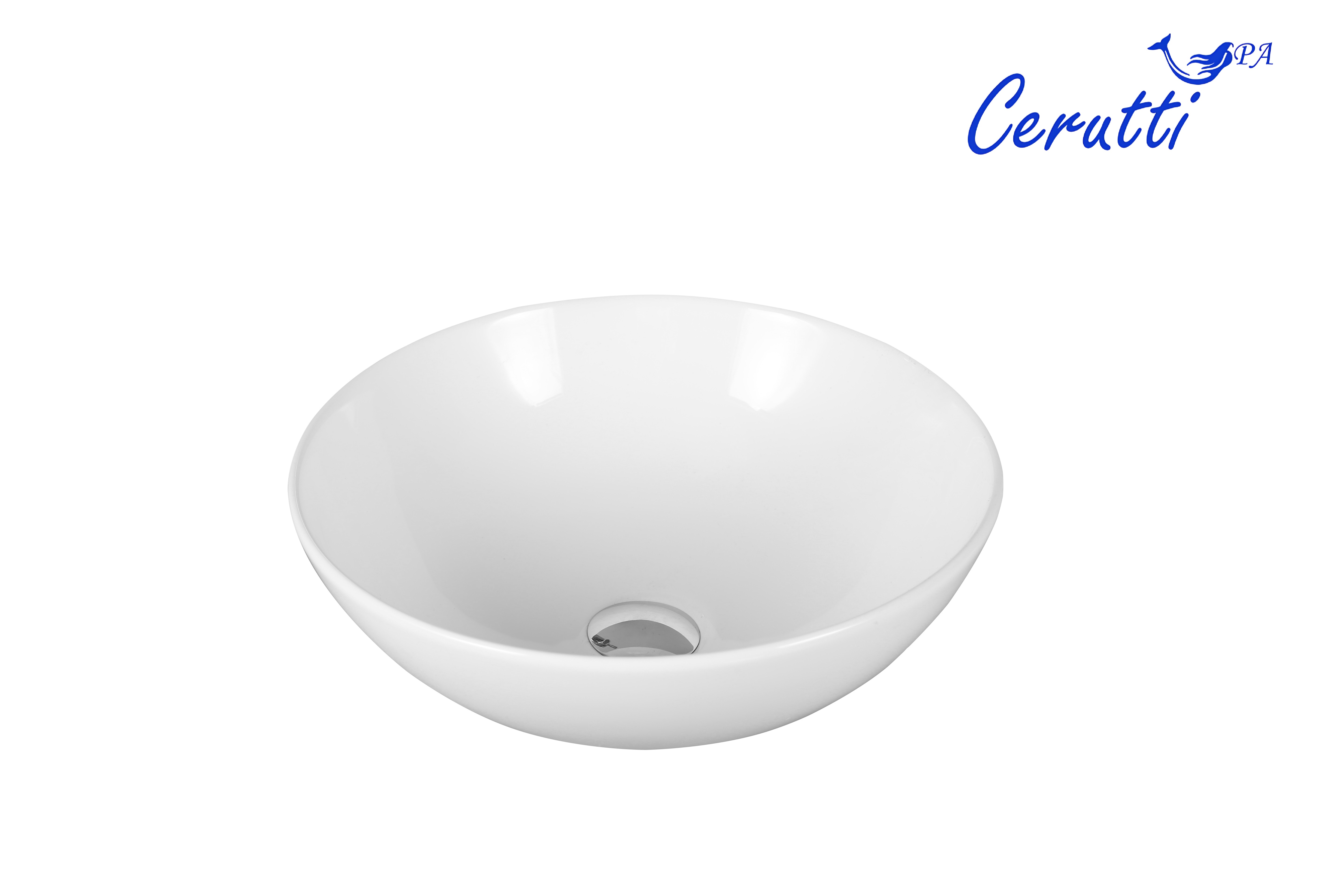 Раковина Ceruttispa CR3301GW накладная, белая, круглая, 400х400х140