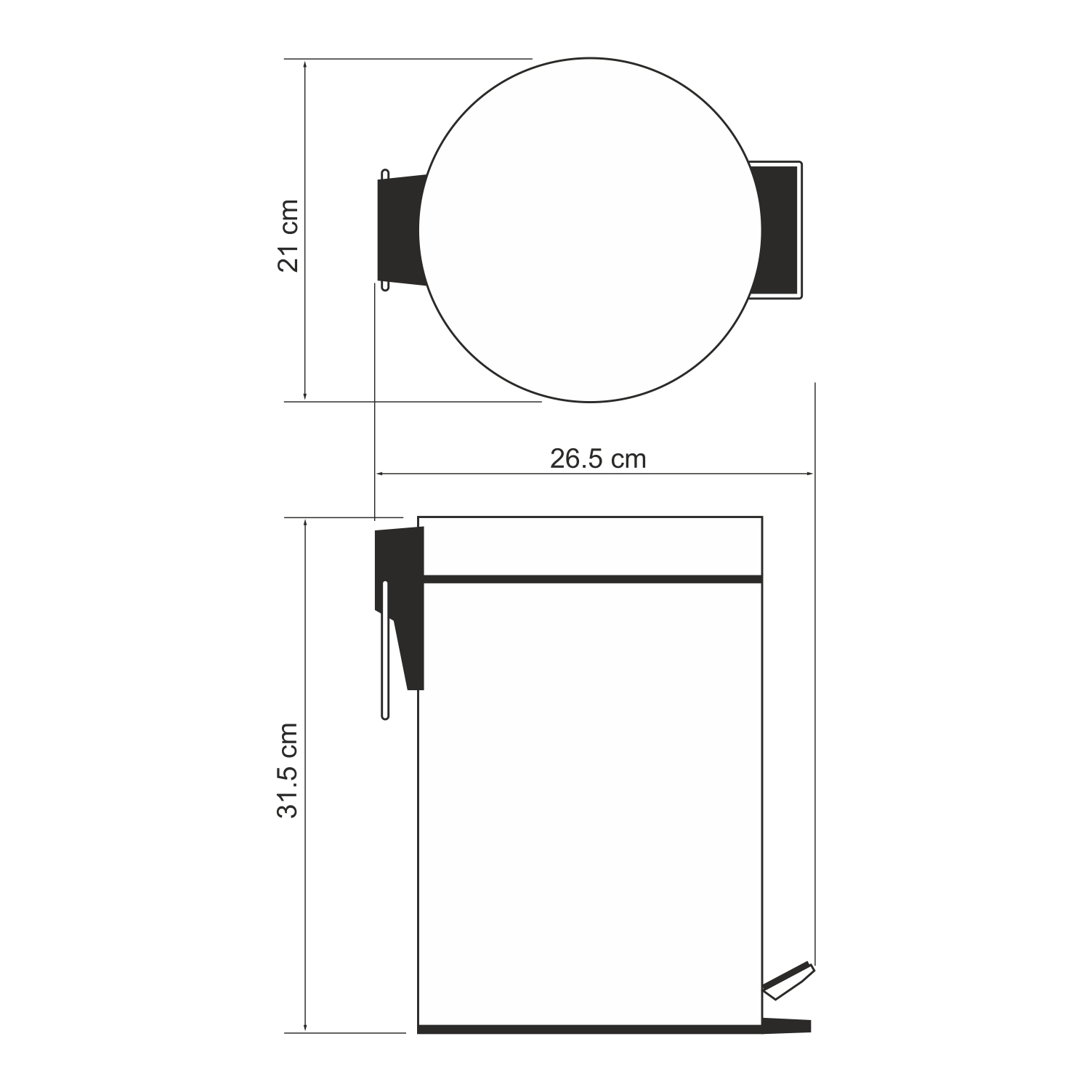 Ведро для мусора WasserKRAFT K-655 5L темная бронза