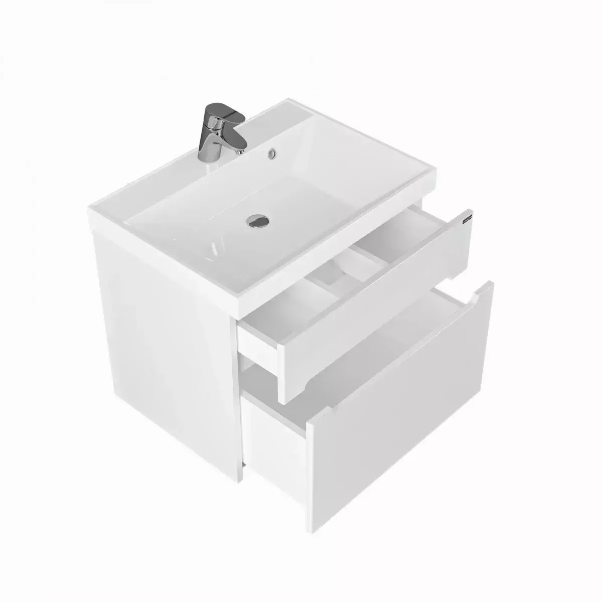 Тумба подвесная Санта Лондон 60 с раковиной Classic 60, 2 ящика, белая