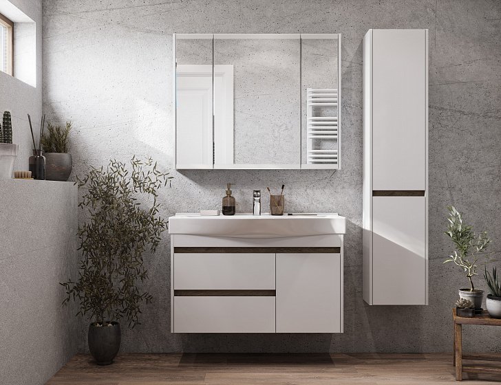 Зеркало-шкаф Aquaton Нортон 100 белый