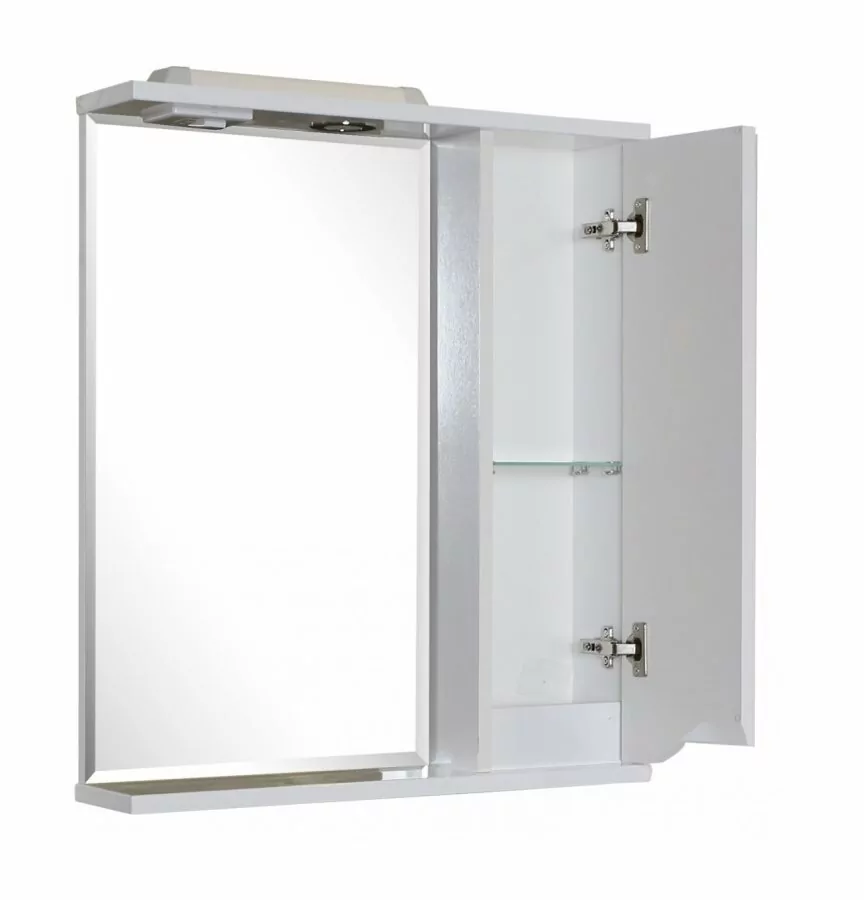 Зеркало со шкафчиком Асб-мебель Бари 80 R свет, белый