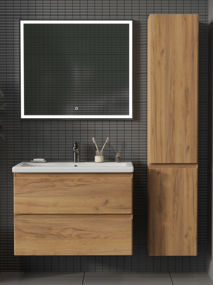 Тумба подвесная SanStar Riana 70 с раковиной Como 70 (комплект), Gold Craft