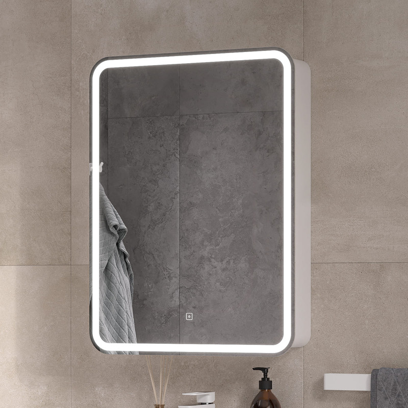 Зеркальный шкаф EQUIL Soldi LED 60 белый софт, R