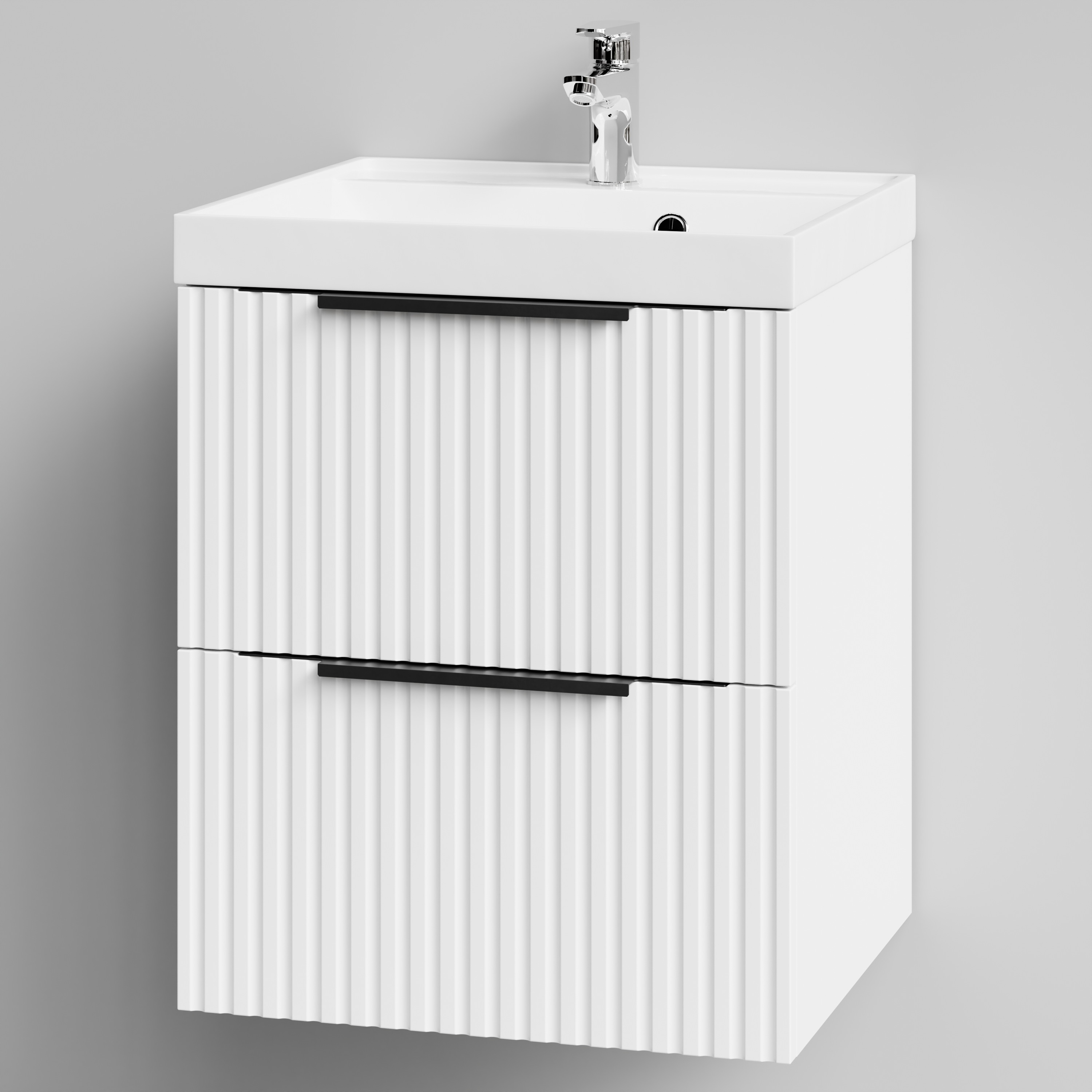 Тумба с раковиной Vod-ok Дольче 50 2 ящика, подвесная, белая + 13 цветов