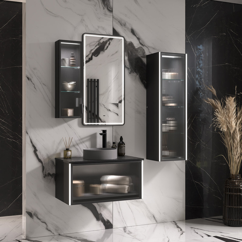 Пенал EQUIL Stoune 25 подвесной, универсальный, дуб черный