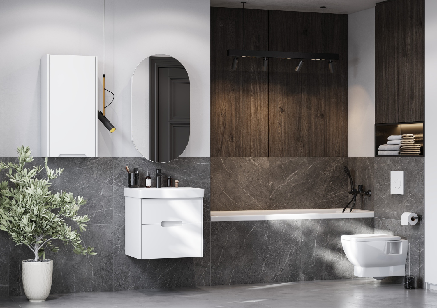 Шкаф навесной Aquaton Оливия 35 L/R, белый