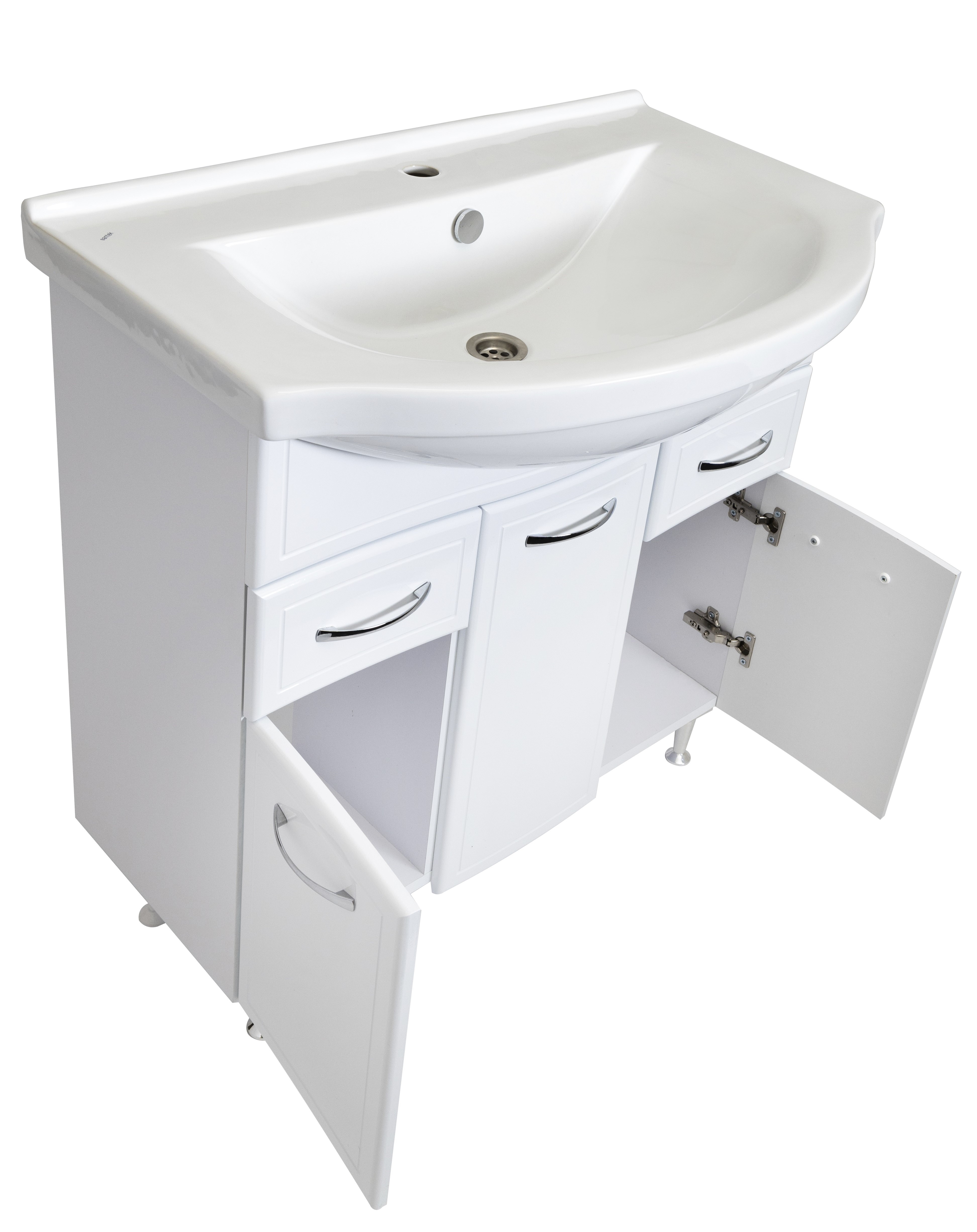 Тумба с раковиной Stella Polar Концепт 80 напольная, белая