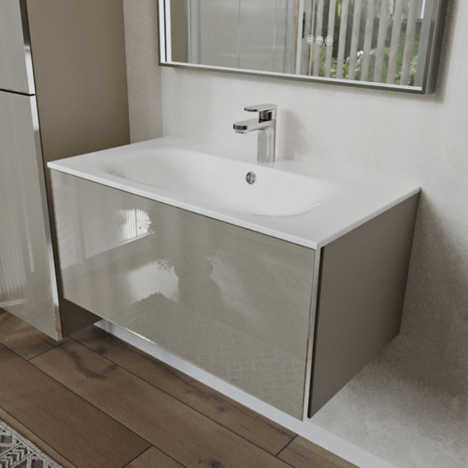 Тумба с раковиной подвесная (80 см) Terminus Vega VEG10801200501OSL, капучино