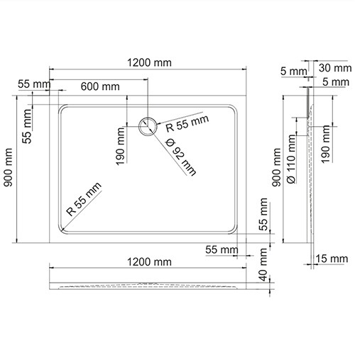 Поддон для душа WasserKRAFT Berkel 48T07