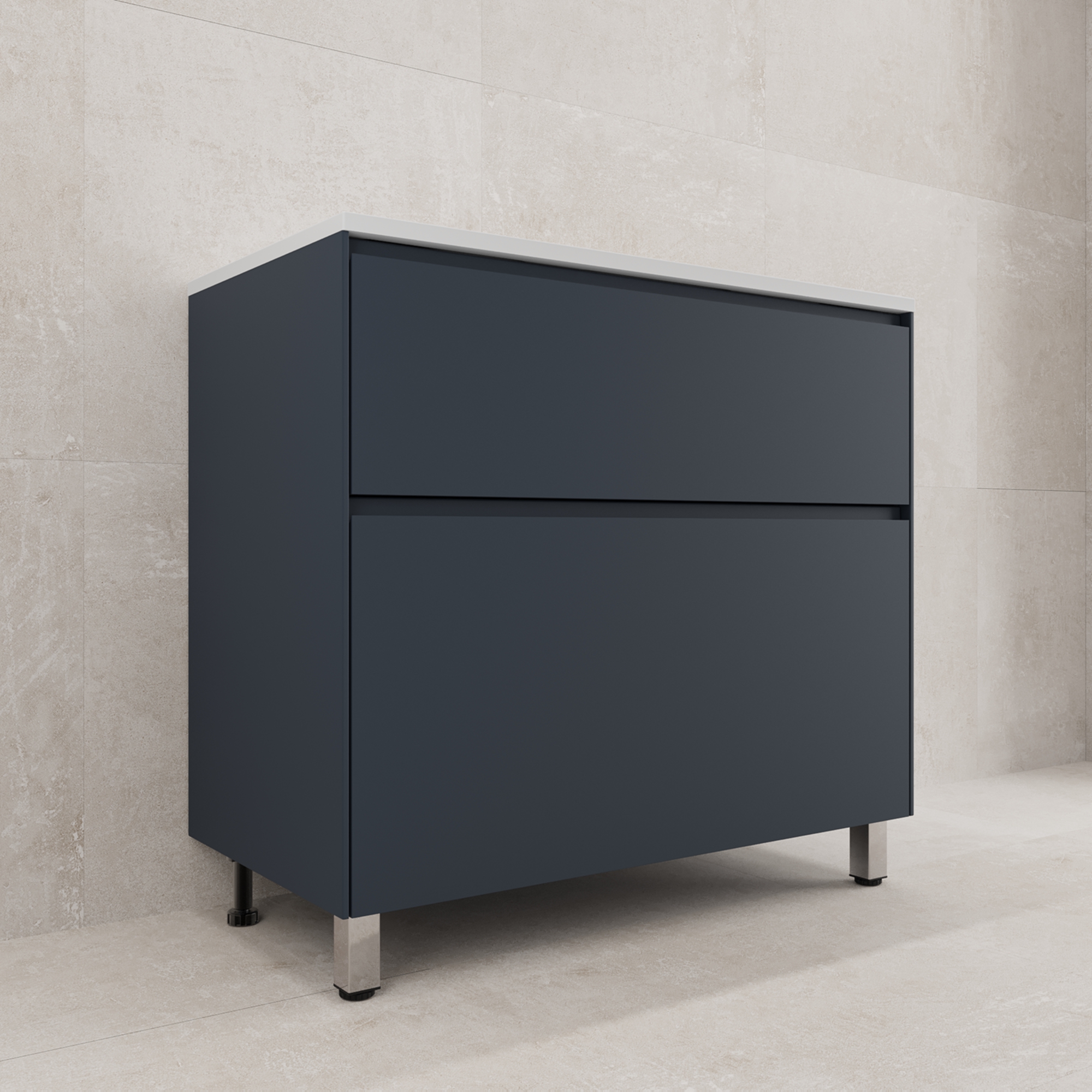 Тумба напольная Style Line Лима 90 с раковиной Line 90, 2 ящика, графит