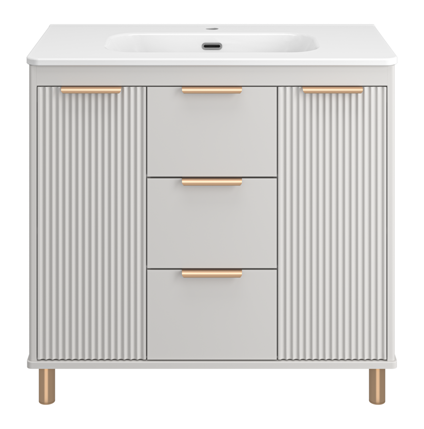 Тумба с раковиной Brevita Risacca Crema 90 напольная, серый