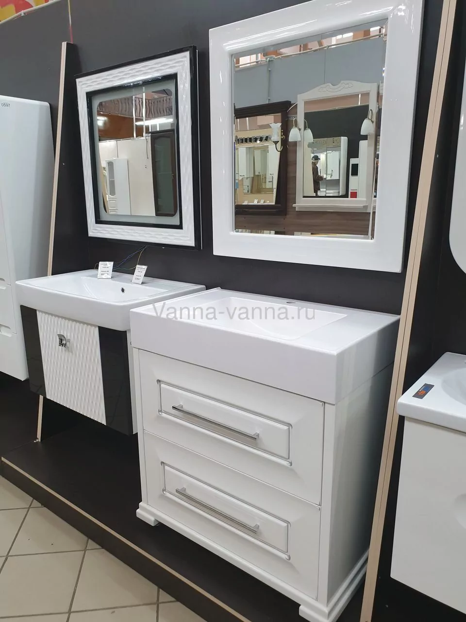 Зеркало Vod-ok Elite Риккардо 85 белый