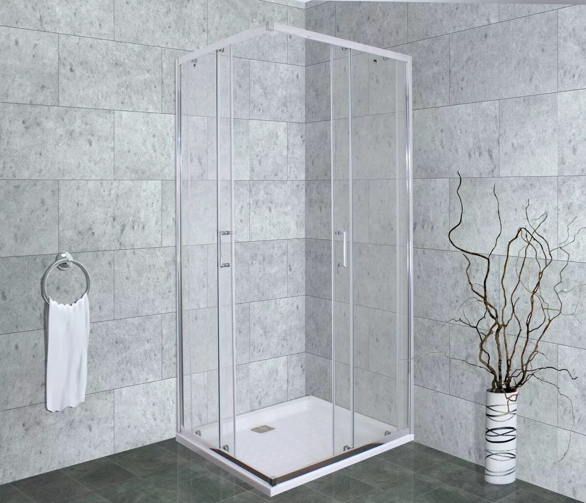 Душевой уголок Timo Altti 618 Clean Glass прозрачный 80х80 квадратный, без поддона, хром