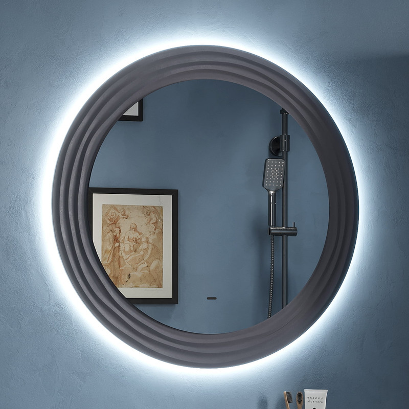 Зеркало EQUIL Mirage LED 80 с подсветкой, графит софт