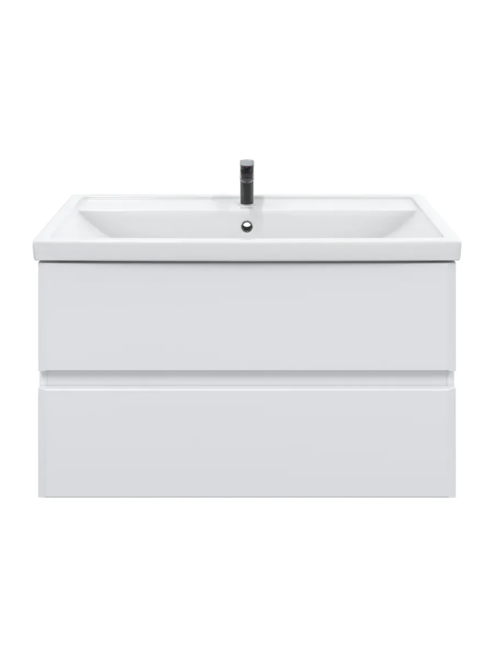 Тумба подвесная SanStar Велья 100 с раковиной Миранда 100 белая