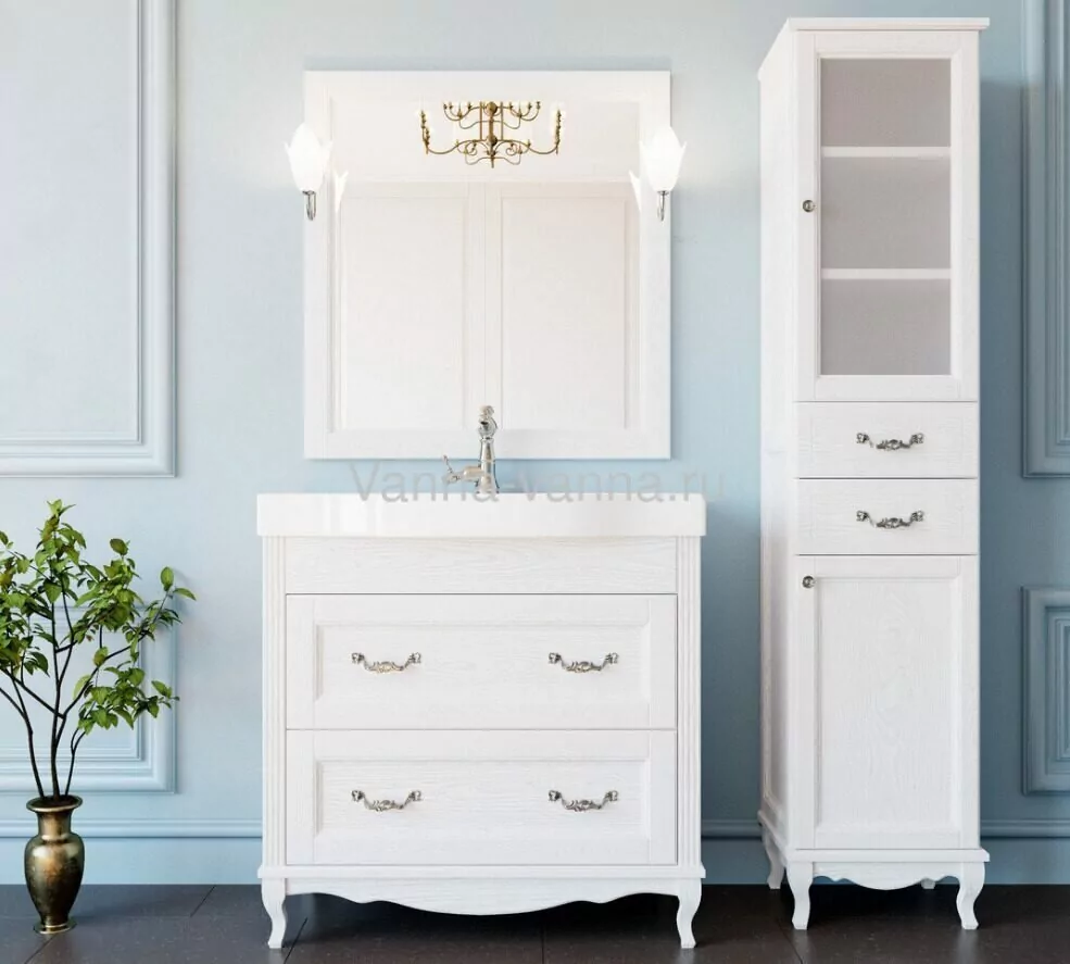 Зеркало ValenHouse Лиора 90 белый, хром