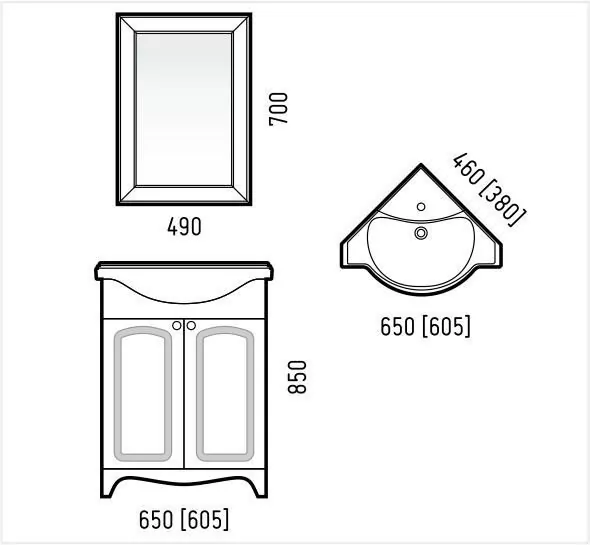 Зеркало-шкаф Corozo Классика 65 угловое, белый