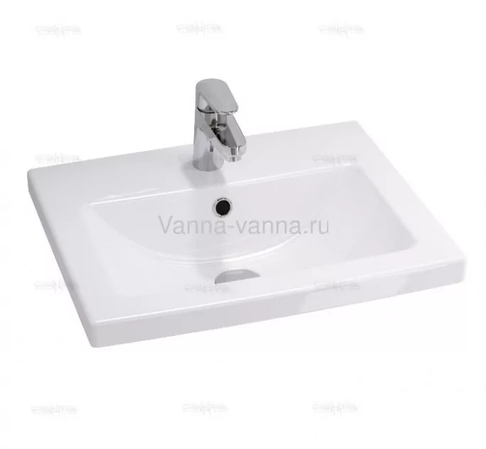 Тумба напольная Санта Дублин 50 с раковиной Фостер 50, с 1 ящиком, белая