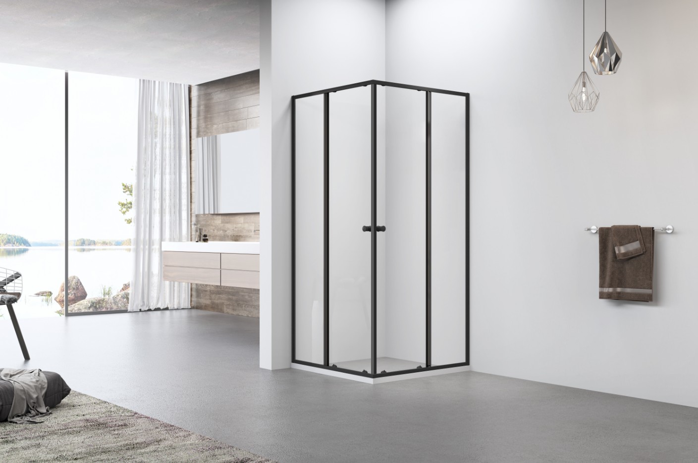 Душевой уголок Mario RIO1480B1 (800*800*1900) прозрачный