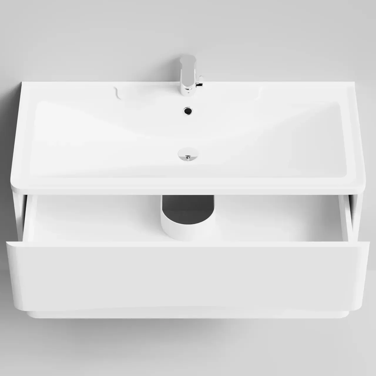 Тумба с раковиной Vod-ok Адель 100 подвесная, белая + 13 цветов