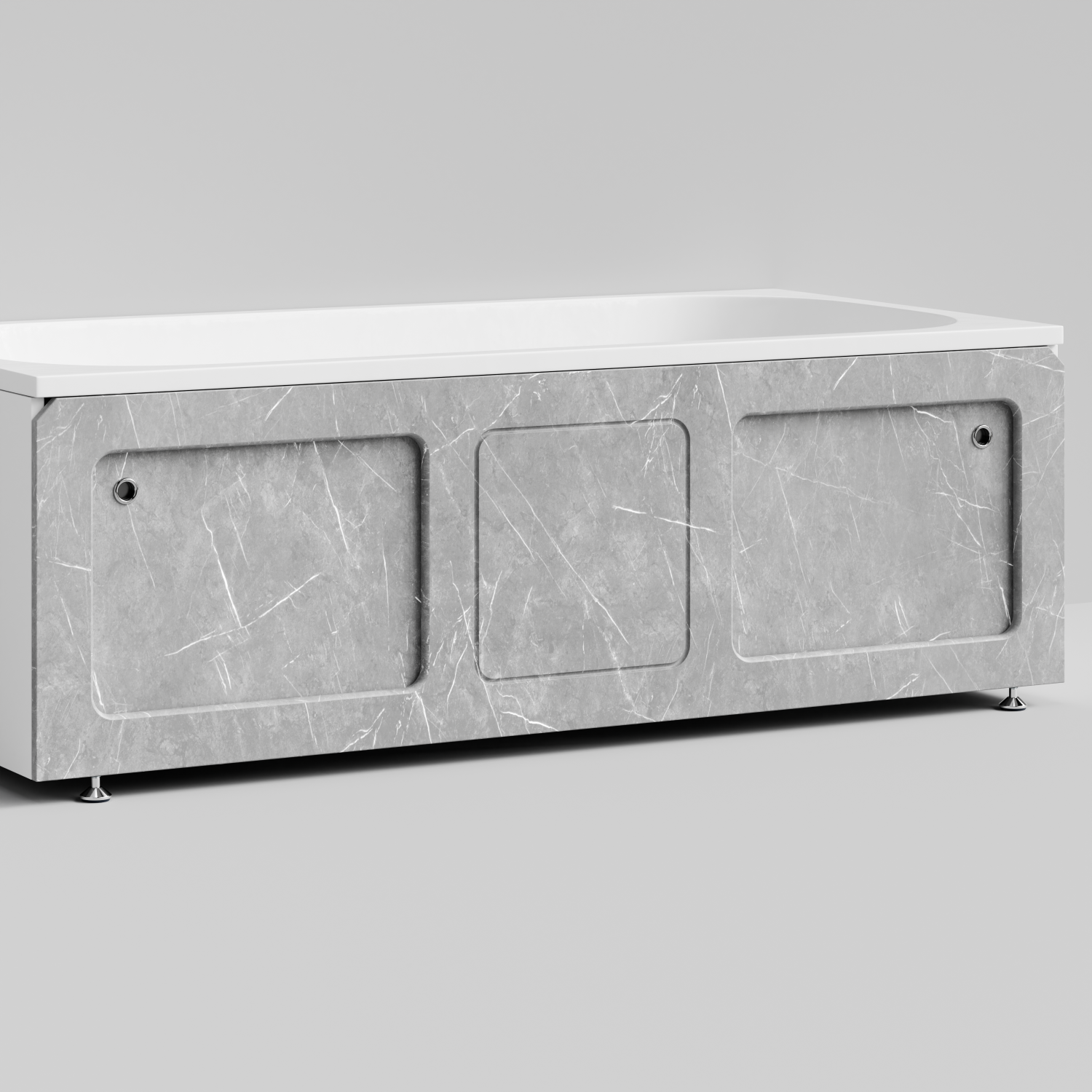 Экран под ванну Vod-ok Хит 170 раздвижной Мрамор Белый софт тач