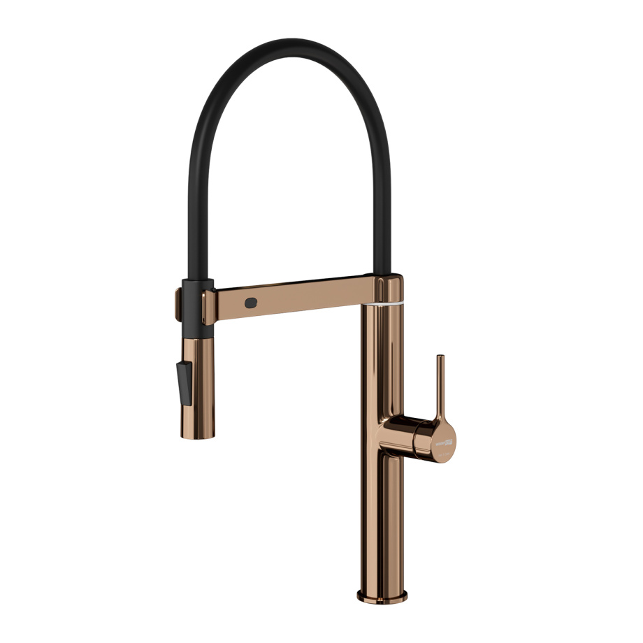 Сенсорный смеситель для кухни с гибким изливом WasserKraft A8897 розовое золото