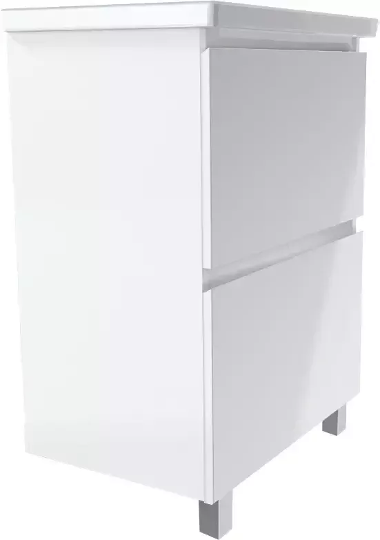 Тумба напольная 1Marka New Aris 60Н с раковиной Como 60, 2 ящика, белый