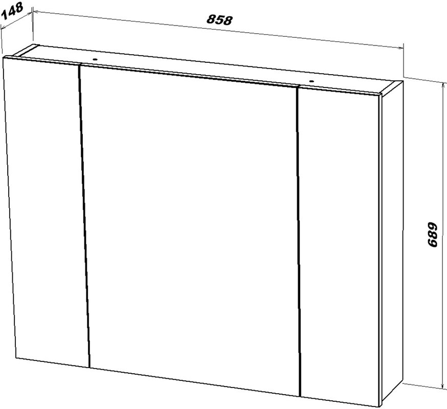 Зеркальный шкаф подвесной SanStar Универсальный 90 белый