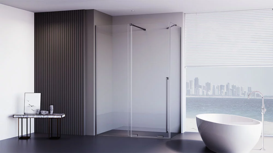 Душевой угол Veconi Premium Trento PTC-SP-50GR, 1000х900x2000, брашированный графит, стекло прозрачное
