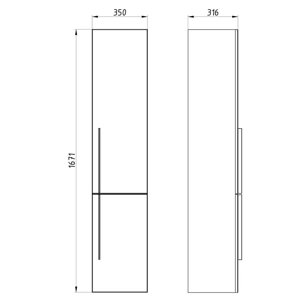 Пенал Асб-мебель Тида 35 R подвесной, белый