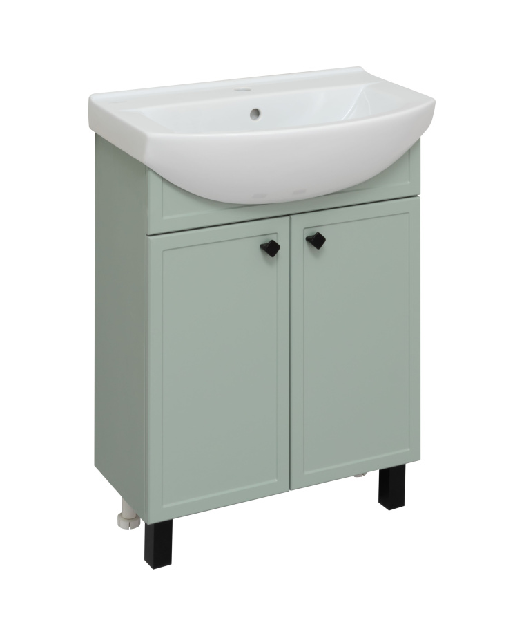 Тумба напольная Runo Римини 65 с раковиной Best 65, мятаа