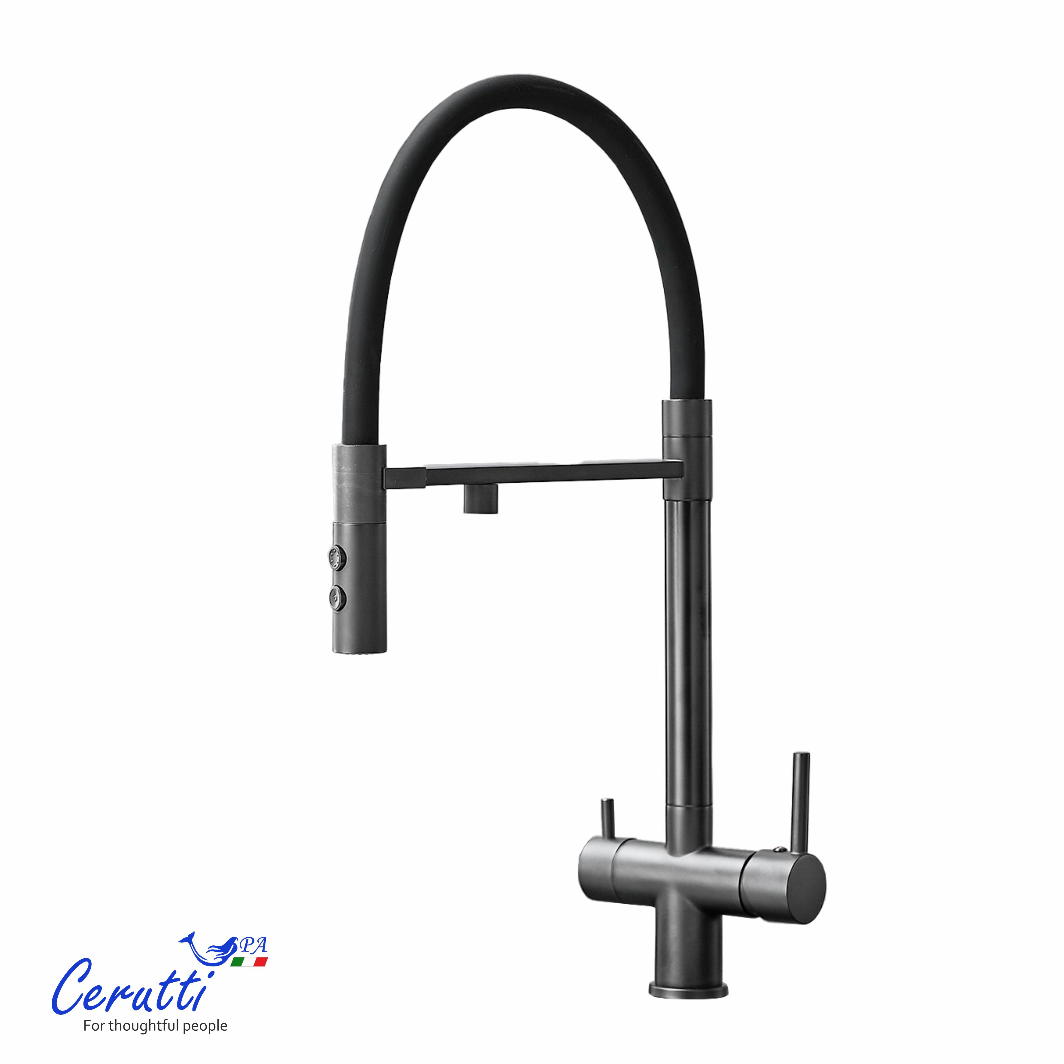 Cмеситель для кухни Ceruttispa Торре GR (TORRE GR) из нержавеющей стали, цвет серый матовый