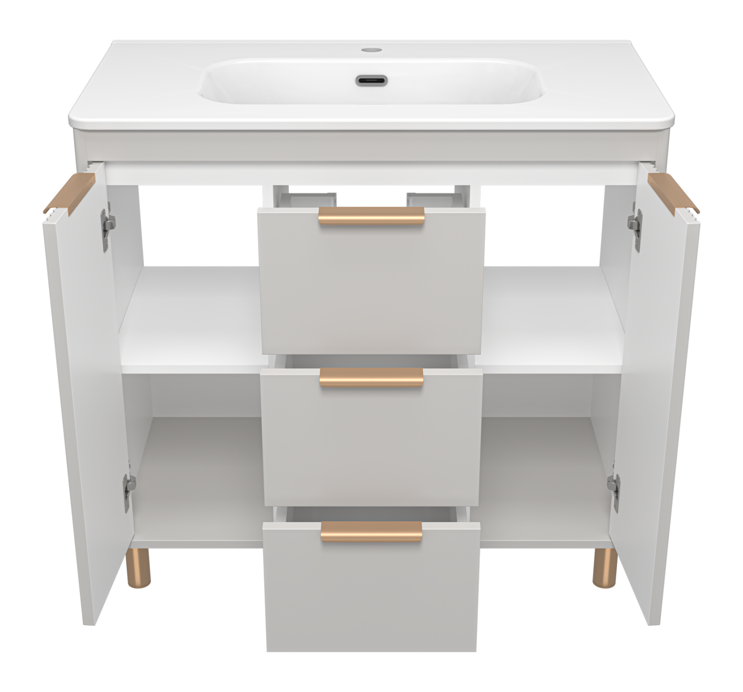 Тумба с раковиной Brevita Risacca Crema 90 напольная, серый