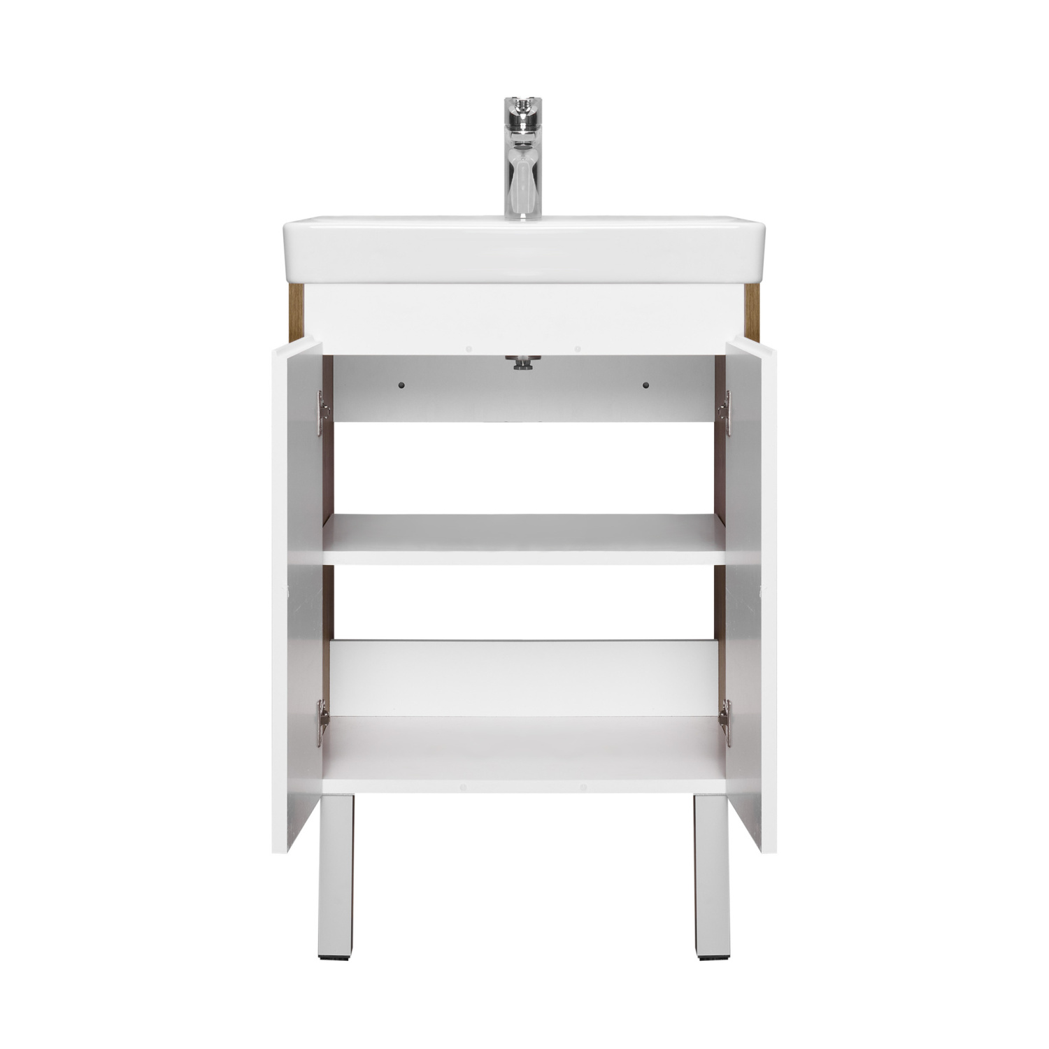 Тумба Aquaton Сканди Doors 55 с раковиной Адриана 55, 2 ящика, подвесная, белый, дуб рустикальный