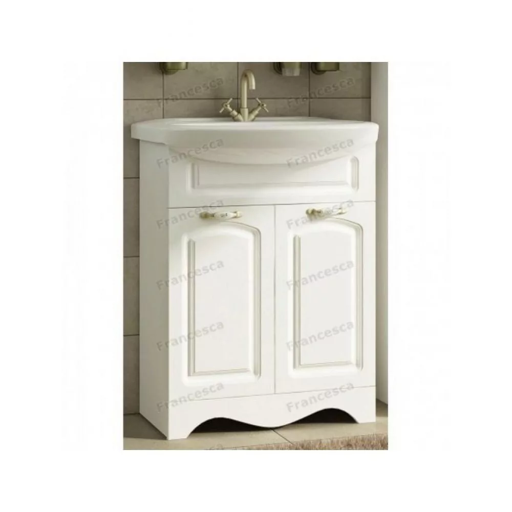 Мебель для ванной Francesca Империя 60 с 2 дверцами, комплект, напольный, белый