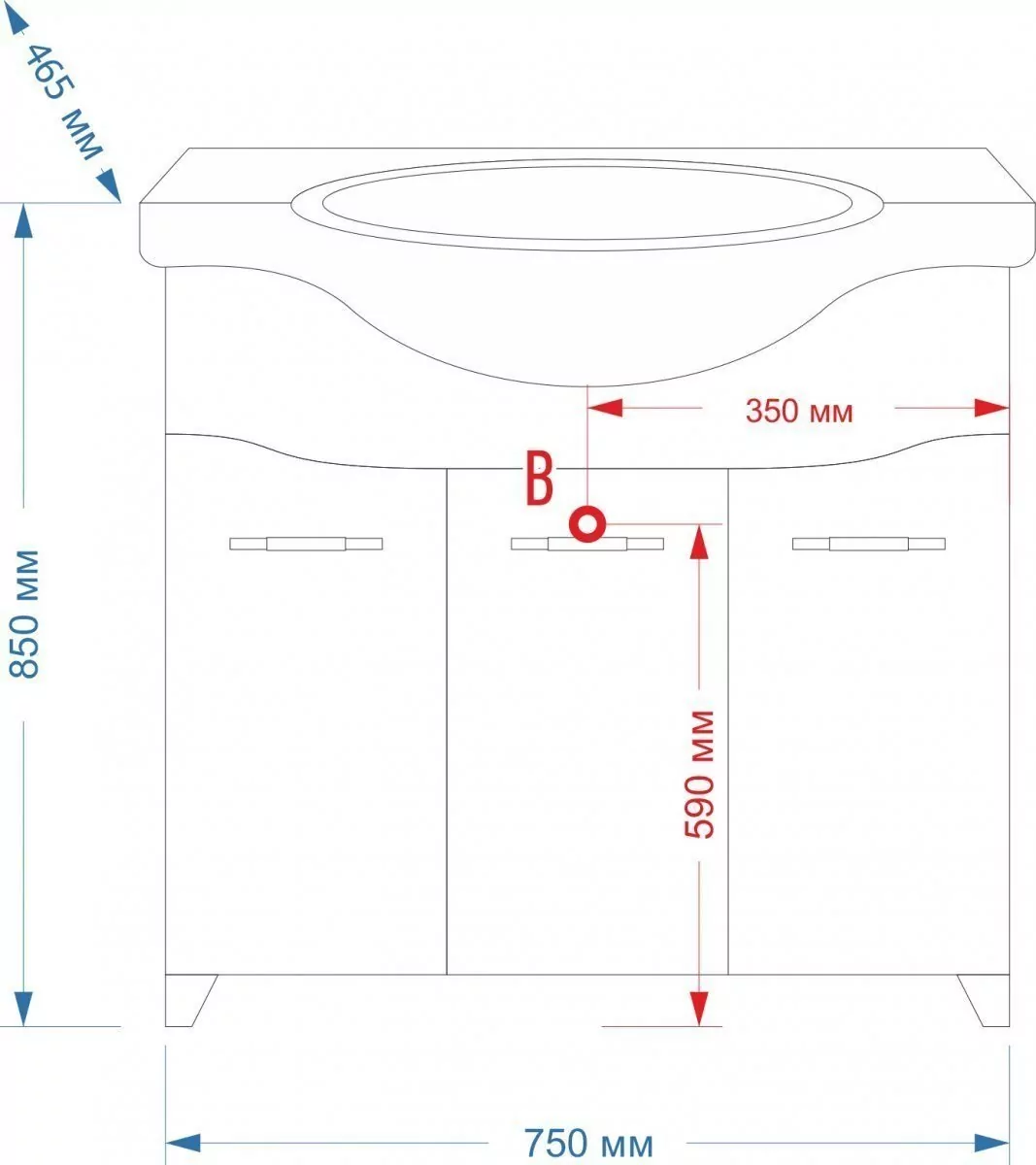 Мебель для ванной Onika Моника 75.10 комплект, напольный, белый