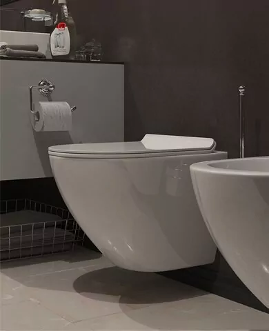 Унитаз Timo Rimless Kulo TK-403 подвесной, с микролифтом, белый