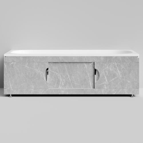 Экран под ванну Vod-ok Топ 180 раздвижной Мрамор Белый софт тач