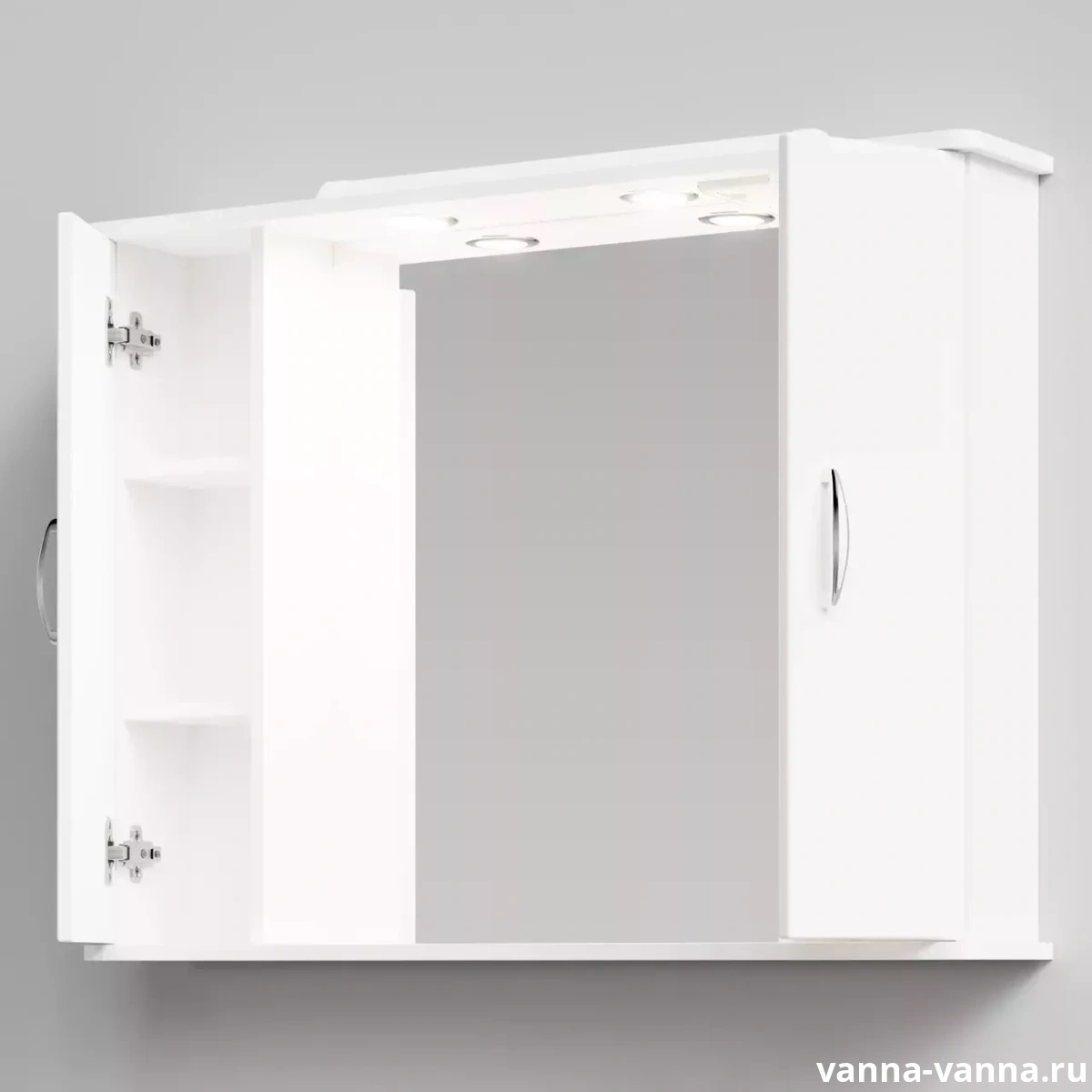 Зеркало со шкафчиком Vod-ok Колумбия 105 свет, белый от магазина Vanna-Vanna.ru!